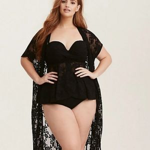 Torrid Black Lace Swim Cover Up